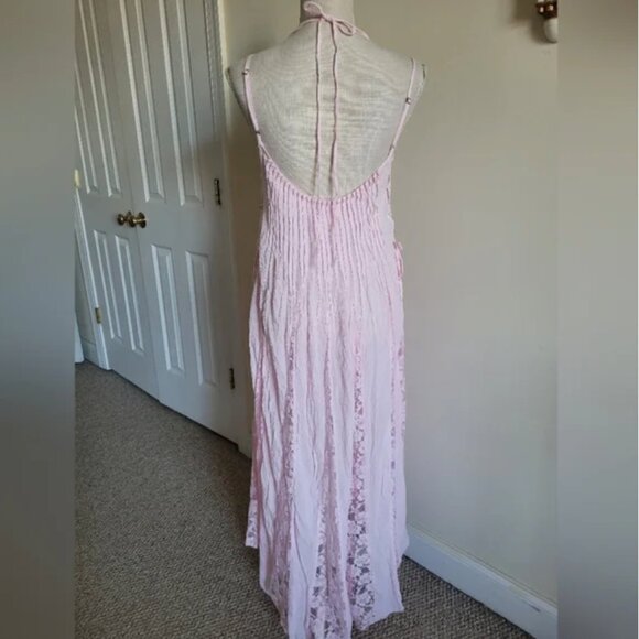 Free People Hailee Maxi Pink Slip Dress size M - Picture 6 of 9